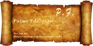 Palme Füzike névjegykártya